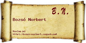 Bozsó Norbert névjegykártya